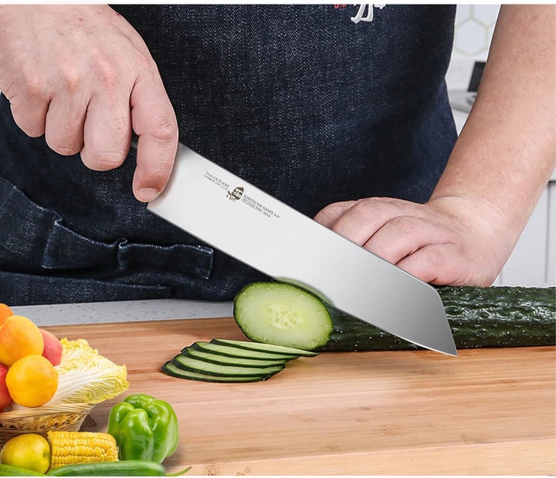TUO Kiritsuke Knife 8.5 inch Vegetable Cleaver Kitchen Knife Ultra Sharp Knife, German High Carbon Stainless Steel, Ergonomic Pakkawood Handle Gift Box, Fiery Phoenix Series - Black - Image 3
